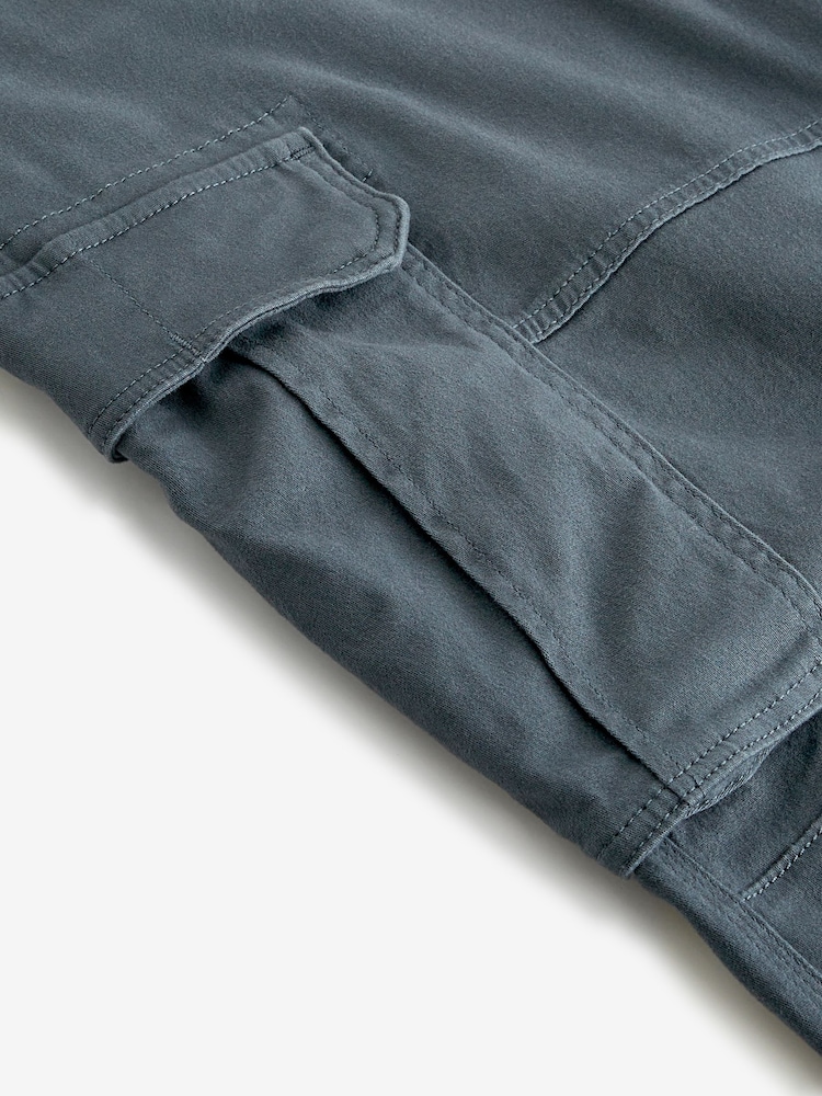 Blue Straight Fit Cotton Stretch Cargo Trousers - Image 11 of 11