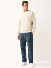 Blue Straight Fit Cotton Stretch Cargo Trousers - Image 2 of 11