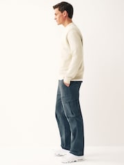 Blue Straight Fit Cotton Stretch Cargo Trousers - Image 3 of 11