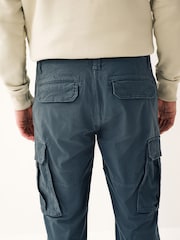 Blue Straight Fit Cotton Stretch Cargo Trousers - Image 6 of 11