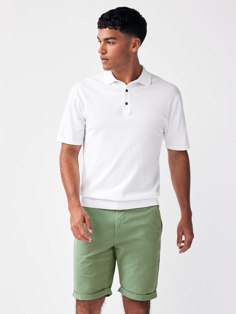 GANT Green Regular Fit Sunfaded Cotton Twill Shorts - Image 1 of 5
