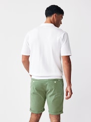 GANT Green Regular Fit Sunfaded Cotton Twill Shorts - Image 2 of 5