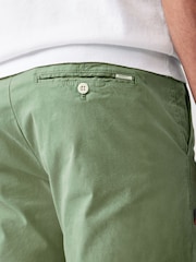 GANT Green Regular Fit Sunfaded Cotton Twill Shorts - Image 4 of 5