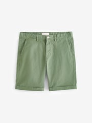 GANT Green Regular Fit Sunfaded Cotton Twill Shorts - Image 5 of 5