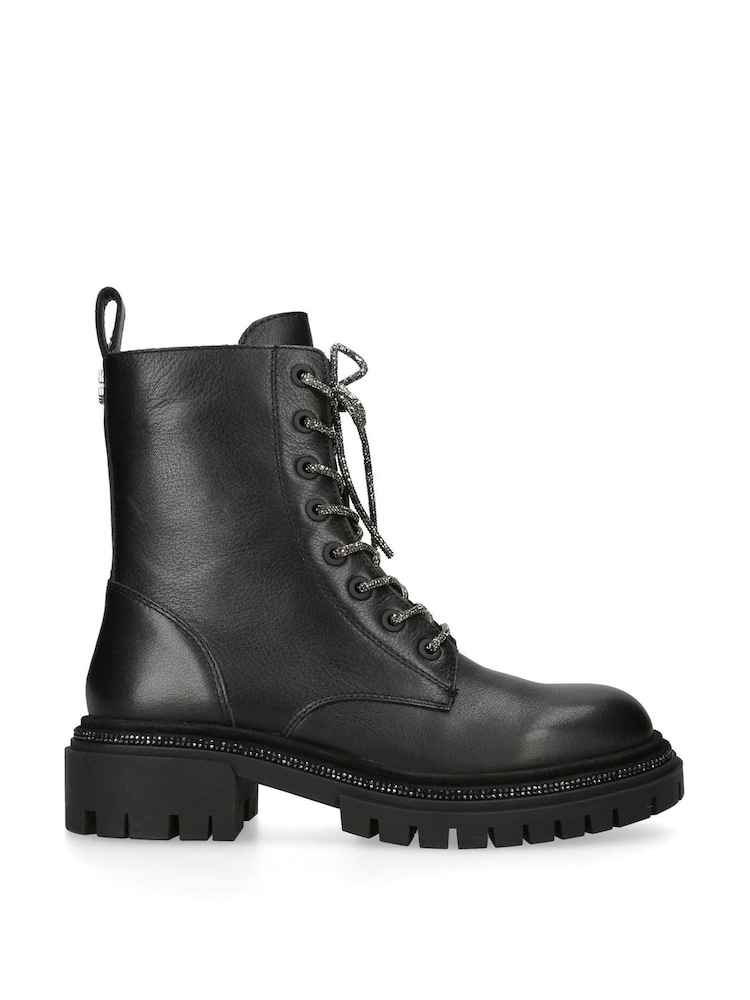 Carvela Dazzle Lace Up Black Boots - Image 2 of 5
