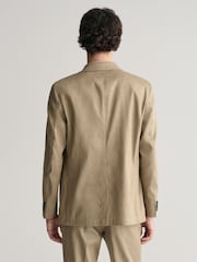 GANT Brown Slim Fit Cotton Linen Blazer - Image 2 of 6