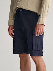 GANT Blue Relaxed Twill Cargo Shorts - Image 4 of 6