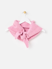 Oliver Bonas Pink Marl Scalloped Edge Knitted Triangle Scarf - Image 1 of 5