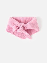 Oliver Bonas Pink Marl Scalloped Edge Knitted Triangle Scarf - Image 2 of 5