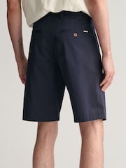 GANT Blue Relaxed Organic Cotton Blend Twill Shorts - Image 5 of 7