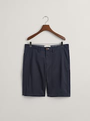 GANT Blue Relaxed Organic Cotton Blend Twill Shorts - Image 7 of 7