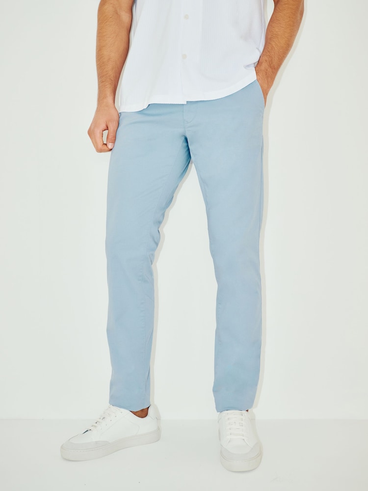 GANT Blue Slim Fit Cotton Twill Chino Trousers - Image 1 of 5