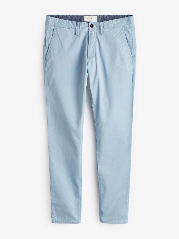 GANT Blue Slim Fit Cotton Twill Chino Trousers - Image 5 of 5