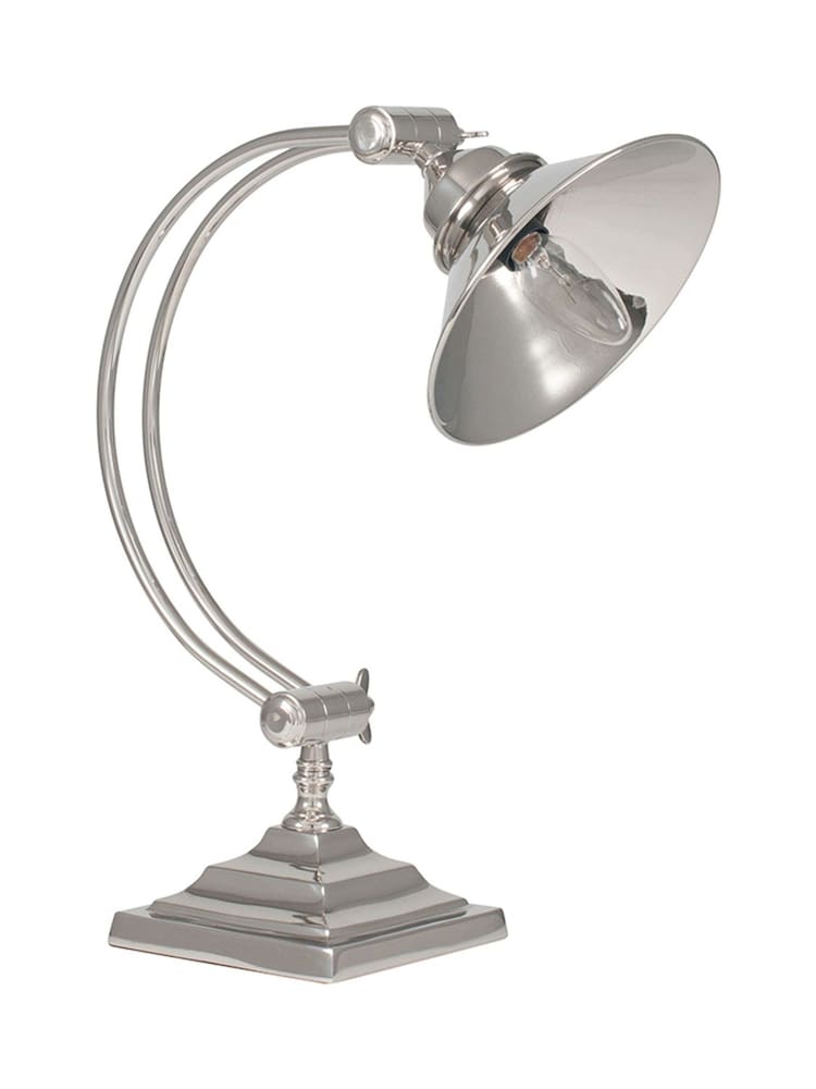 Pacific Silver Kensington Nickel Metal Arched Arm Task Table Lamp - Image 2 of 4