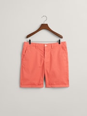 GANT Pink Regular Fit Sunfaded Cotton Twill Shorts - Image 7 of 7