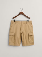 GANT Khaki Green Relaxed Twill Cargo Shorts - Image 6 of 6