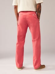 GANT Pink Regular Fit Sunfaded Cotton Twill Chino Trousers - Image 2 of 5