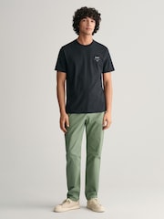 GANT Green Regular Fit Sunfaded Cotton Twill Chino Trousers - Image 1 of 7