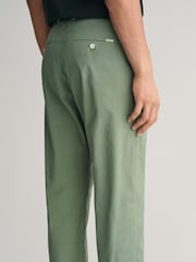 GANT Green Regular Fit Sunfaded Cotton Twill Chino Trousers - Image 5 of 7