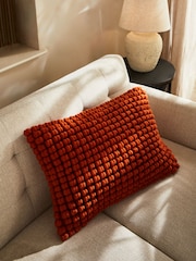 Orange 40 x 59cm Global Bobble 100% Cotton Cushion - Image 1 of 7