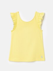 Joules Girls' Butterfly Yellow Frill Sleeve Jersey Vest - Image 1 of 4