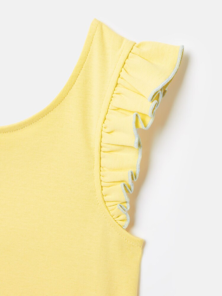 Joules Girls' Butterfly Yellow Frill Sleeve Jersey Vest - Image 4 of 4 Joules Girls' Butterfly Yellow Frill Sleeve Jersey Vest - Image 4 of 4