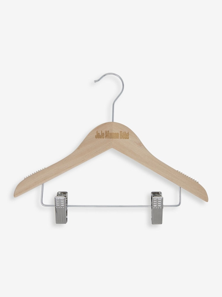 JoJo Maman Bébé Set of 12 Kids' Size Wooden Hangers - Image 1 of 3