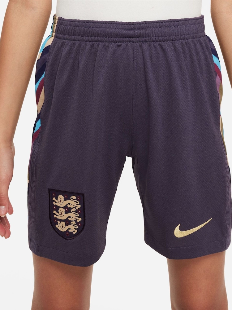Nike Purple Jr. Dri-FIT England Away Stadium Football Shorts - Image 2 of 7 Nike Purple Jr. Dri-FIT England Away Stadium Football Shorts - Image 2 of 7