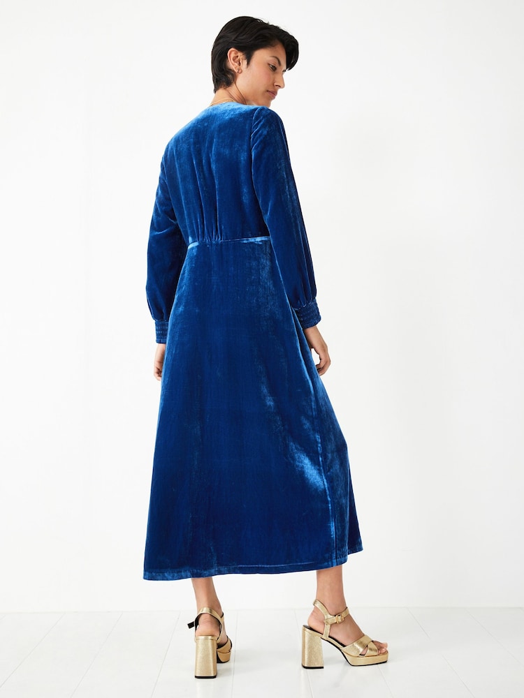 Hush Blue Velvet Valeria Dress - Image 2 of 5