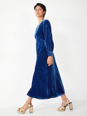 Hush Blue Velvet Valeria Dress - Image 3 of 5