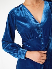 Hush Blue Velvet Valeria Dress - Image 4 of 5