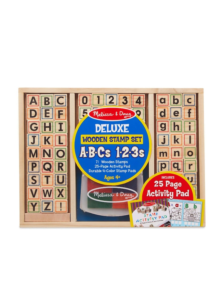Melissa & Doug Deluxe Wooden Stamp Set ABCs 123s - Image 2 of 8