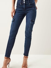 Dark Blue Lift, Slim And Shape Slim Cargo Jeans - Image 1 of 6