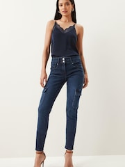Dark Blue Lift, Slim And Shape Slim Cargo Jeans - Image 2 of 6