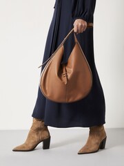 Hush Brown Isla Leather Scoop Tote Bag - Image 1 of 4