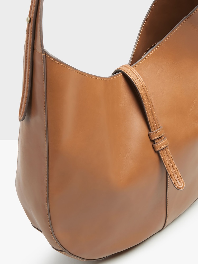Hush Brown Isla Leather Scoop Tote Bag - Image 4 of 4