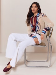 Lipsy Cream Chain Print Chiffon Printed Shirt - Image 3 of 5