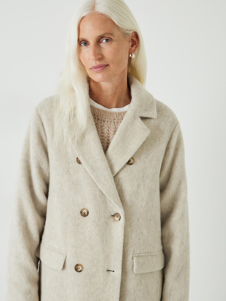 Hush Cream Scout Double Breasted 100% Cotton Coat - Image 2 of 5