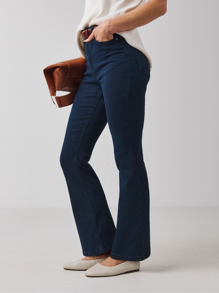 JD Williams Blue High Waist Supersoft Bootcut Jeans - Image 1 of 4