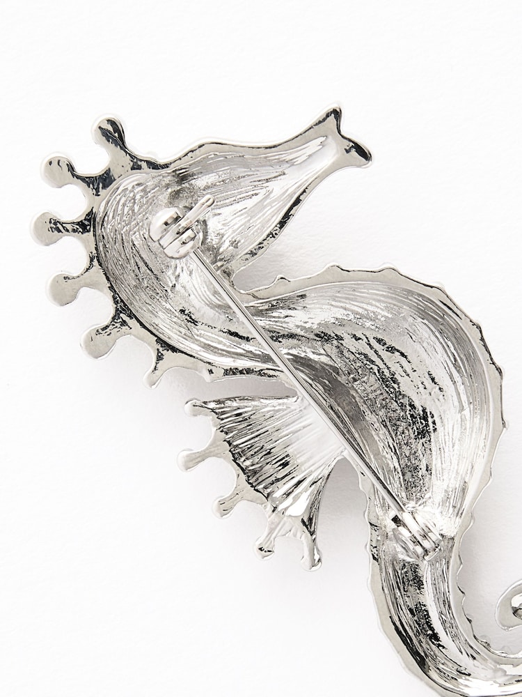 Iridescent Sparkle Seahorse Brooch Made With Recycled Zinc - Image 2 of 2