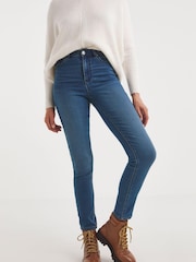 JD Williams Blue 24/7 Slim Leg Jeans - Image 1 of 4