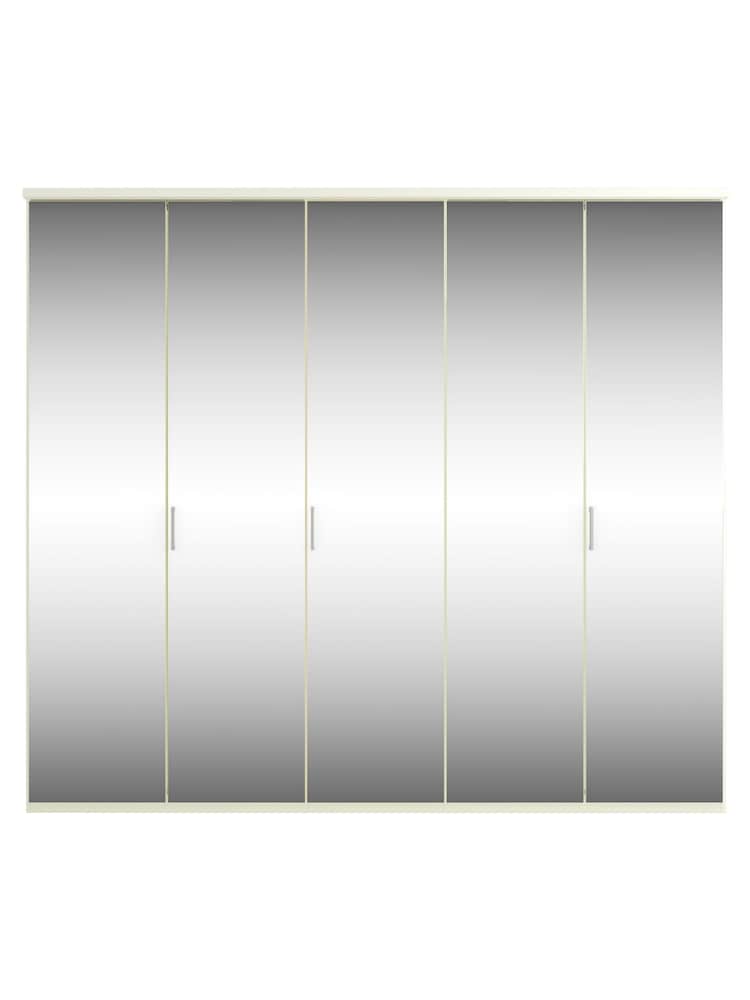 Wiemann Peyton White Mirror Semi Fitted 5 Door Wardrobe - Image 2 of 4