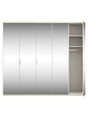 Wiemann Peyton White Mirror Semi Fitted 5 Door Wardrobe - Image 4 of 4