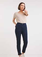 JD Williams Dark Blue 24/7 Slim Leg Jeans - Image 1 of 3