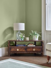 Laura Ashley Dark Chestnut Balmoral 2 Drawer Corner TV Stand - Image 3 of 9
