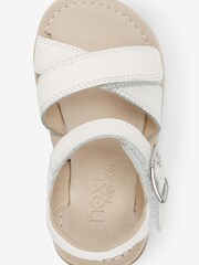 White Leather Wide Fit (G) Little Luxe™ Sandals - Image 3 of 6