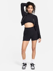 Nike Black 100% Cotton Chill Knit Ribbed 3-Inch Shorts - Image 6 of 7