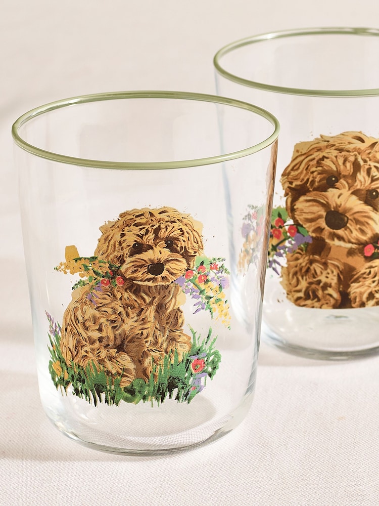 Juego de 4 vasos altos con diseño de Charlie the Cockapoo - Imagen 4 de 4