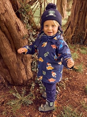 JoJo Maman Bébé Khaki Cosy Lined Dino Ankle Wellies - Image 3 of 9