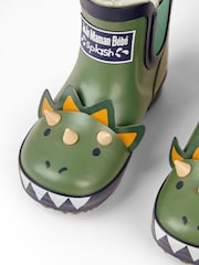 JoJo Maman Bébé Khaki Cosy Lined Dino Ankle Wellies - Image 8 of 9